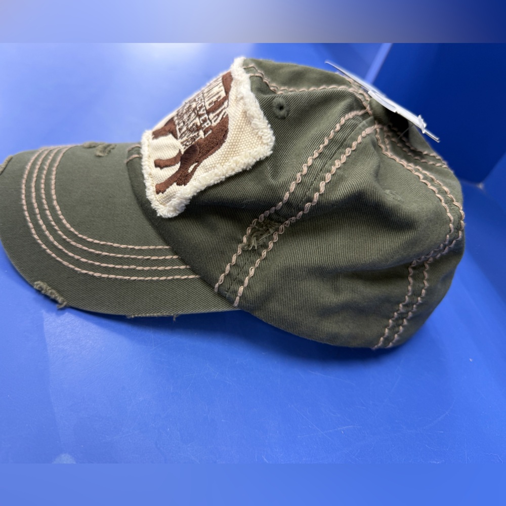 NWT Junk Gypsy Buckle Home Is Wherever I Roam Buffalo Distressed Hat Green JG015 - Picture 3 of 8